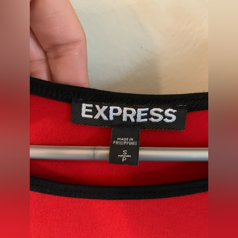 Express Color-Block Red, Black & White Fitted Coc… - image 2